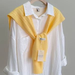 TEMU 봄가을 에어컨룸 숄더 쇼울, 아우터웨어 셔츠, 여름 매듭 스카프 스커트, 신상 여성 스타일