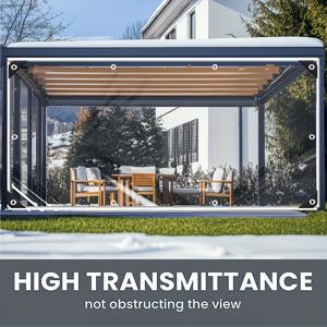 TEMU 튼튼한 투명 PVC 방수 천 | 찢김 방지, 정원, 자동차 및 실내 바람, 먼지 및 비로부터 보호를 위한 강화된 모서리, 차량 커버 전천후 방수, 13 Mil 두께