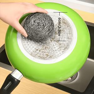 TEMU 8/13개 대형 고강도 스테인리스 스틸 냄비 스크러버 볼 - 고아연 철심 내장, 다목적 스크러빙 와이어 - 냄비, 팬, 그릇, 스토브탑, 오븐용 - 내구성 강한 녹 방지 스틸 와이어 브러시, 주방 및 욕실 사용 가능