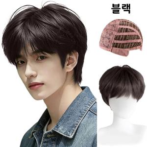 TEMU OYIKYI 가발 남성 트렌디한 통가발, 브라운/블랙,짧은 머리, 고급 고은사 재질, 통기성 좋고 다용도 풀 가발, 데일리룩에 적합