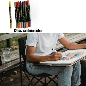 TEMU 전문가용 듀얼 팁 글리터 펜 세트, 글리터 마커, 속건성 접착성 잉크 - 하단의 가는 팁, 스크랩북, 카드 만들기, 저널링, 페인팅에 적합 - 글리터 마커 펜 세트, 및 용품에 이상적