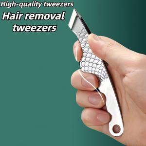 TEMU 스테인리스 스틸 와이드팁 핀셋, 수염 핀셋, 눈썹 핀셋, 제모 도구, 수염 정리 도구, 뷰티 도구, 소형 액세서리