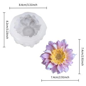 TEMU 레진 캐스팅 몰드, 드리미 달리아 실리콘 몰드, 유연하고 변형 없는 쉬운 탈형, DIY 아트 캔들 / 수제 비누 / 레진 장식, 스타일 홈 데코, 어버이날 발렌타인데이 선물 컬렉션, 플로럴 티 파티 연출, 라이트 프렌치 스타일 홈 소프트 데코 / 베스트 프렌드 생일 선물 / 아트 크래프트 DIY, 초보자 친화적인 분위기 몰드