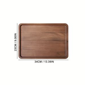 TEMU 우아한 블랙 월넛 우드 서빙 트레이 - 차, 과일, 커피 & 케이크용 직사각형 | 다용도 홈 & 레스토랑 장식