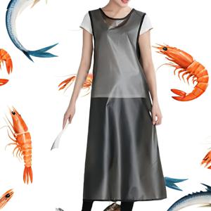 TEMU 부드러운 펜, 꼭 맞는 착용감, 길쭉한 실용적인 작업 앞치마, 해산물 시장, 주방, 야외 녹화 작업복