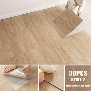 TEMU 15/30개 세트, 고급 레트로 비닐 자체 접착식 바닥재, 3D 입체 질감, 우드 그레인 벽지, 11.8X11.8인치, 떼어내어 붙이는 방식, 탈착 가능, 미끄럼 방지 자체 접착식 바닥 스티커, 방수, 내마모성, PVC 재질