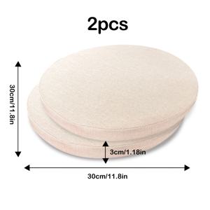 TEMU 소형 원형 리넨 스펀지 쿠션 2개, 분리형 세탁 가능 높이 조절 쿠션, 바닥 미끄럼 방지 쿠션, 바닥용 쿠션, 의자 쿠션, 다양한 상황에 적합, 학교, 가정용 등