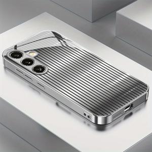 TEMU 폰 케이스: 메탈 패턴 전기도금 유리 휴대폰 케이스, 갤럭시 S25/S25 울트라/S25/S25 플러스/S24/S24 FE/S24 울트라/S23/S23+/S23 울트라/S22/S22+ 5G/S21 울트라 5G/S20용, 패셔너블하고 아름답고 고급스러운 보호 커버, 세련되고 아름답고 화려한 고가치 보호 케이스