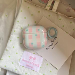 TEMU 에어팟 프로 2, 에어팟 프로, 에어팟 4, 에어팟 3, 에어팟 2에 적합한 컬러 블록 체크 무늬 별빛 하늘 패턴 이어폰 케이스, 스타일리시 여성용 이어폰 케이스, 이어폰 케이스