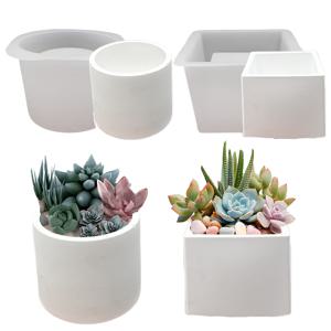 TEMU 원통형 및 사각형 화분 몰드 2개, 수지 몰드, 인조 화분, 석고 장식품, 공기 순환 수지 장식품, 홈 데코, 주조 몰드, 주얼리 주조 용품, DIY 다용도 몰드, Y2K 수지 실리콘 몰드 제작용