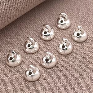 TEMU 8개입 구리 18K 금도금 고색상 유지력 스레딩 홀 돔형 엔드 캡 - 수제 DIY 팔찌, 목걸이 마무리용 장식 및 보석 액세서리