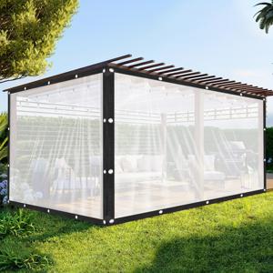 TEMU 방수 투명 타포린 - 3.5Mil 찢김 방지 방풍 정원 투명 폴리 타포린, 식물 덮개 단열 타포린, 온실 닭장 현관 캠핑에 적합