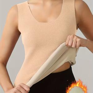 TEMU 여성용 가을/겨울용 두꺼운 보온 조끼 1개, 편안하고 신축성 있는 핏 디자인