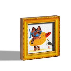 TEMU 1 귀여운 고양이 다이빙 마스크와 오리 수영 링 | 나무 미니 장식 아트, 여름 테마, 집과 사무실 장식에 완벽, 선물 및 주방 액세서리, 뒷면에 자석이 많음