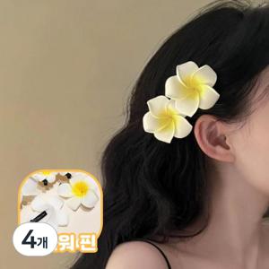 TEMU 4개 집게핀 꽃핀 헤어핀 머리핀 예쁜 헤어악세사리 KK913