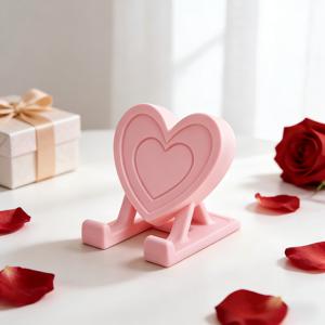 TEMU 3D 프린팅 하트 모양 휴대폰 거치대 액세서리 1개, 사무실 책상 장식용, 침실 침대 옆 창의적인 게으른 사람용 거치대, 크리스마스, 추수감사절, 밸런타인데이, 어머니의 날 선물용으로 사용 가능