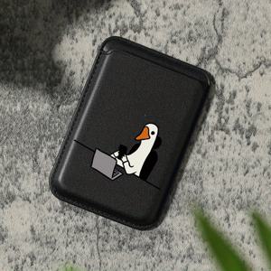 TEMU 럭셔리 패셔너블 고급 사무실 오리 패턴 인조 PU 가죽 자석 카드 홀더 아이폰 16 15 14 프로 맥스 PU 가죽 지갑 부착물, 1-2장의 카드 보관, 내장 보안 포켓 장착