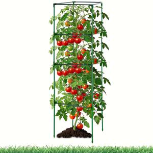 TEMU 세단식물 트렐리스 - 토마토, 오이, 콩용 내구성 강한 그린 메쉬 정원 지지대, 간편 조립, 공간절약형 디자인, 수직 가드닝 및 야외 사용에 이상적