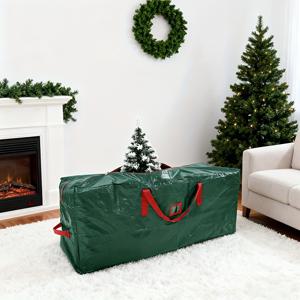 TEMU 크리스마스 트리 보관 가방 - 최대 180cm/6피트까지 조립되지 않은 크리스마스 트리에 적합, 내구성이 뛰어난 PVC 소재로 제작, 이중 지퍼 및 튼튼한 손잡이가 특징, 트리 보관 가방, 크리스마스 트리 또는 화환 장식은 포함되어 있지 않습니다.