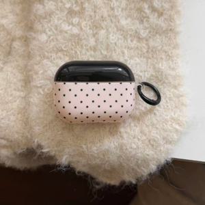 TEMU 블랙 뚜껑 파운데이션 블랙 물방울 에어팟 케이스, Airpodspro2 보호 케이스 Pro에 적합, Apple Airpods4 Airpods3 신형 1/2세대 이어폰 케이스 보호 커버