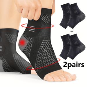 TEMU 2개입 발목 압박 양말 - 아치 및 발목 지원, 오픈토 디자인, 일상 및 야외 활동용 탄력 발목 보조기, 명절 선물로 이상적. 어버이날, 커플의 날, 노동절, 사계절 사용 가능