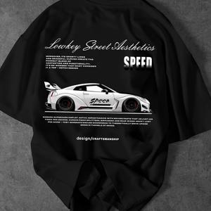 TEMU 남성용 반팔 티셔츠\2026 봄/여름 신상\부드럽고 통기성 좋은 데일리 탑, 사계절 캐주얼 스타일, 여름 의류, 프린트 디자인, 가벼운 소재, 파티 필수 아이템