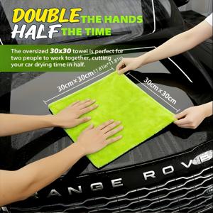 TEMU 헤비듀티 SUV 트럭 건조 타월 - 양면 초극세사, 고흡수력, 스크래치 방지, 빠른 건조. 트럭, SUV, 자동차용 세차 타월 - 세탁기 사용 가능, 극세사 원단, 차량 관리용