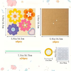 TEMU 24개 DIY 부케 키트 - 어머니의 날, 아버지의 날, 스승의 날, 추수감사절 장식용 종이 꽃, 카드, 라벨 & 리본 - 용기 미포함, 꽃 장식