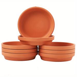 TEMU 화분 및 애완 동물의 그릇, 조류 피더, 실내, 실외 식물을 위한 냄비 트레이용 12개 3.78'' 점토 접시