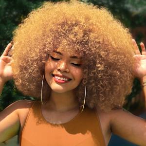 TEMU 파티, 코스프레이, 일상 착용을 위한 대형 부드러운 아프리카 킹키 커리 웨이브 - 자연스러운 보라색 풀 퍼프 웨이브, 부드러운 소프트 텍스처