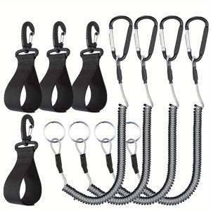 TEMU 1/2/4세트 낚시대 테더, 카약 패들 리시, 패들 보드 낚시 용품, 낚시 도구/낚싯대/패들용 헤비 듀티 보트 낚시 란야드