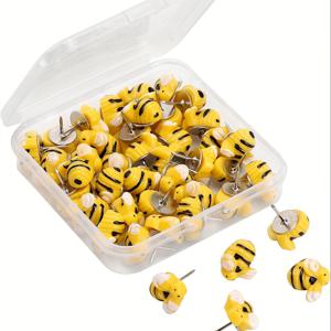 TEMU 20pcs 벌 핀 꿀벌 엄지핀 재미있는 장식용 벌 엄지핀 벽, 화이트 보드, 코크 보드, 벽지 게시판, 사진용