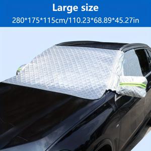 TEMU 이 차양 앞 유리 눈 덮개, 방수, UV 및 눈 방지 + 내장 자기 흡입 장치로 모든 기상 조건으로부터 자동차를 보호하십시오!