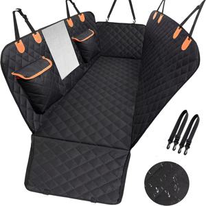 TEMU 자동차, SUV, 트럭용 후방 좌석에 적합한 스크래치 방지 내구성 강한 애완견 뒷좌석 커버와 메쉬 창문 개 해먹