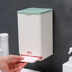 TEMU 벽걸이 생리대 보관함 1개, 드릴 불필요, 욕실용, 가정용 풀아웃형 보관함