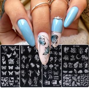 TEMU 네일 아트 스틸 플레이트 4개 세트 XY-F03+06+15+16