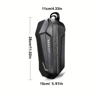 TEMU 전동 스쿠터 및 전기 자전거용 반사형 야광 수납 가방 1개, 3L, 내압성 핸들바 가방, 걸이형 전면 가방, 내구성 좋은 3L 대용량 디자인, 간편한 분류 및 보관을 위한 내부 수납공간 및 열쇠고리 포함, 귀중품 손상 방지, 쉽게 접근할 수 있는 이중 지퍼 잠금장치, 간편한 설치, 다양한 차량에 적합