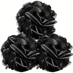 TEMU 3개입 슈퍼 각질 제거 홈 스파 루파 목욕 스펀지, 얼굴과 몸을 위한 포프 네트 브러시, 풍부한 거품이 나는 목욕 스파 퍼프 워시 볼