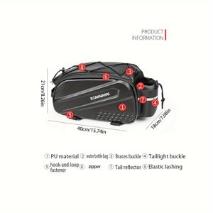 TEMU 산악 자전거 후면 랙 팩, 하드 쉘 자전거 선반 가방, 수납 뒷좌석 가방, 방수 라이딩