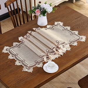 TEMU 빈티지 레이스 테이블 플래그 1개, 창의적으로 디자인된 레이스 테이블 플래그, 홈 데코에 이상적, 웨딩용 직사각형 테이블보, 드레스 테이블 스카프 및 테이블 덮개에 적합