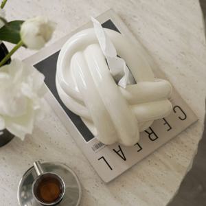 TEMU 1개 세라믹 매듭 디자인 티슈 박스 커버 - 베이지 & 화이트 모던 라운드 냅킨 홀더, 욕실, 거실, 침실 화장대용 스타일리시 홈 데코