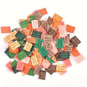 TEMU 100개 멀티 컬러 영어 글자 핸드 메이드 태그, 미니 사이즈 패브릭 패치 (옷 라벨용), 접착제 없음, 손바느질 필요 (헤어 장식, 가방, 의류 등 장식용)