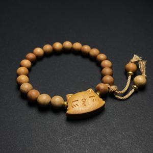 TEMU 1개 인기 귀여운 스타일리시 고양이 테마 샌달우드 아로마 비즈 팔찌, 여성용 팔찌, 고양이 애호가를 위한 완벽한 선물, 일상 착용에 적합