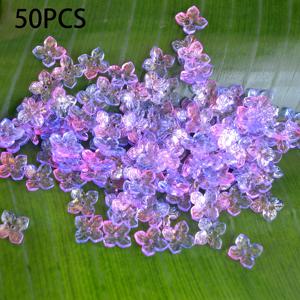 TEMU 50개 그라데이션 유리 수국 비즈 - 투명한 핑크 & 블루 꽃잎 참 DIY 주얼리 만들기, 팔찌, 목걸이, 귀걸이, 펜던트 공예 재료