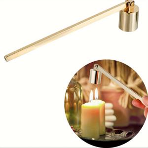 TEMU 1개 골든 캔들 스너퍼 액세서리, 캔들 심지 불꽃 안전 소화용, 달콤한 워터 데코 블랙 캔들 스너퍼