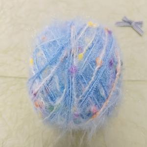 TEMU 하늘색 털빠짐 없는 다중층 글리터 원사 수제 혼합사, 볼당 50g, 화려한 폴카 도트 구슬이 달린 갤럭시 베이비 원사, DIY 니트 스웨터, 스카프, 액세서리용 혼합사, 저널 공예용 실, 부드럽고 손에 자극이 없는