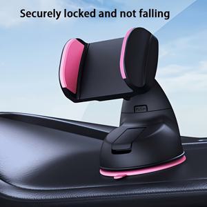 TEMU 자동차 내비게이션용 360° 자유 회전 휴대폰 거치대, 업그레이드된 핸즈프리 거치대, 아이폰, 삼성, 호환, 강력한 접착 젤 패드가 있는 범용 단색 흡착 컵 차량용 마운트
