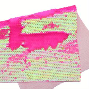 TEMU 1개 7.87x12.99인치 플립업 양면 반짝이 물고기 비늘 인어 패브릭 무지개 빛깔의 단색 반짝이 소재 DIY 의류 핸드백 파우치 공예용