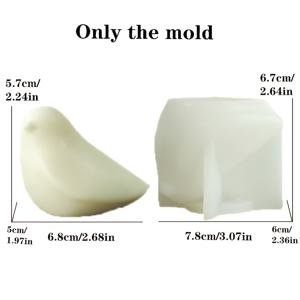 TEMU 촛불 & 레진 공예용 DIY 3D 새 모양 실리콘 몰드 - 장식용 석고, 콘크리트 프로젝트용 다용도 동물 디자인 도구 | 불규칙한 모양, 튼튼한 재료, 촛불 몰드 실리콘