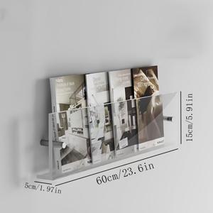 TEMU 아크릴 벽걸이 책장 ( 및 잡지용), 벽 장식 디스플레이 랙, 창의적인 벽면 수납 선반